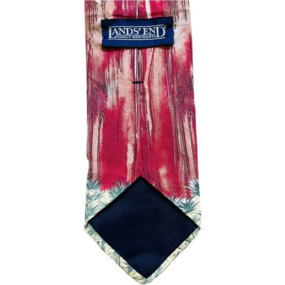 Lands’ End Vintage Sports Ties Yellow Golf Red Baseball 2 Neckties Silk Cotton - Picture 2 of 12